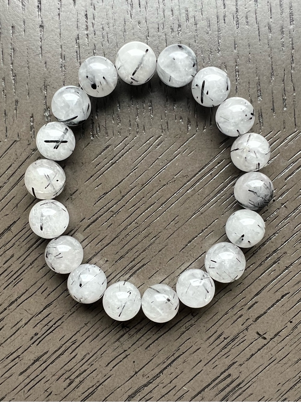 Rutilated tourmaline quartz bracelet 11mm SIZE  6.75’